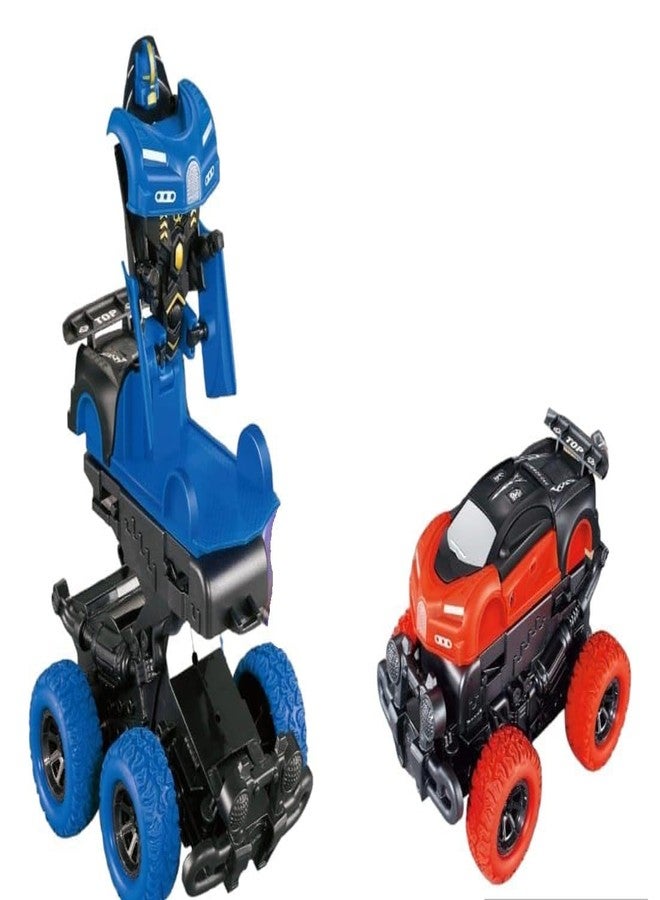 كريرين شاحنة KRIREEN Deformation Monster Catapult Warrior Inertial Truck Car Push and Go Toy Trucks Friction Powered Cars Truck 360 Degree Stant Gift Toys for Kids, Boys, Girls (Pack of 1) - Image 2